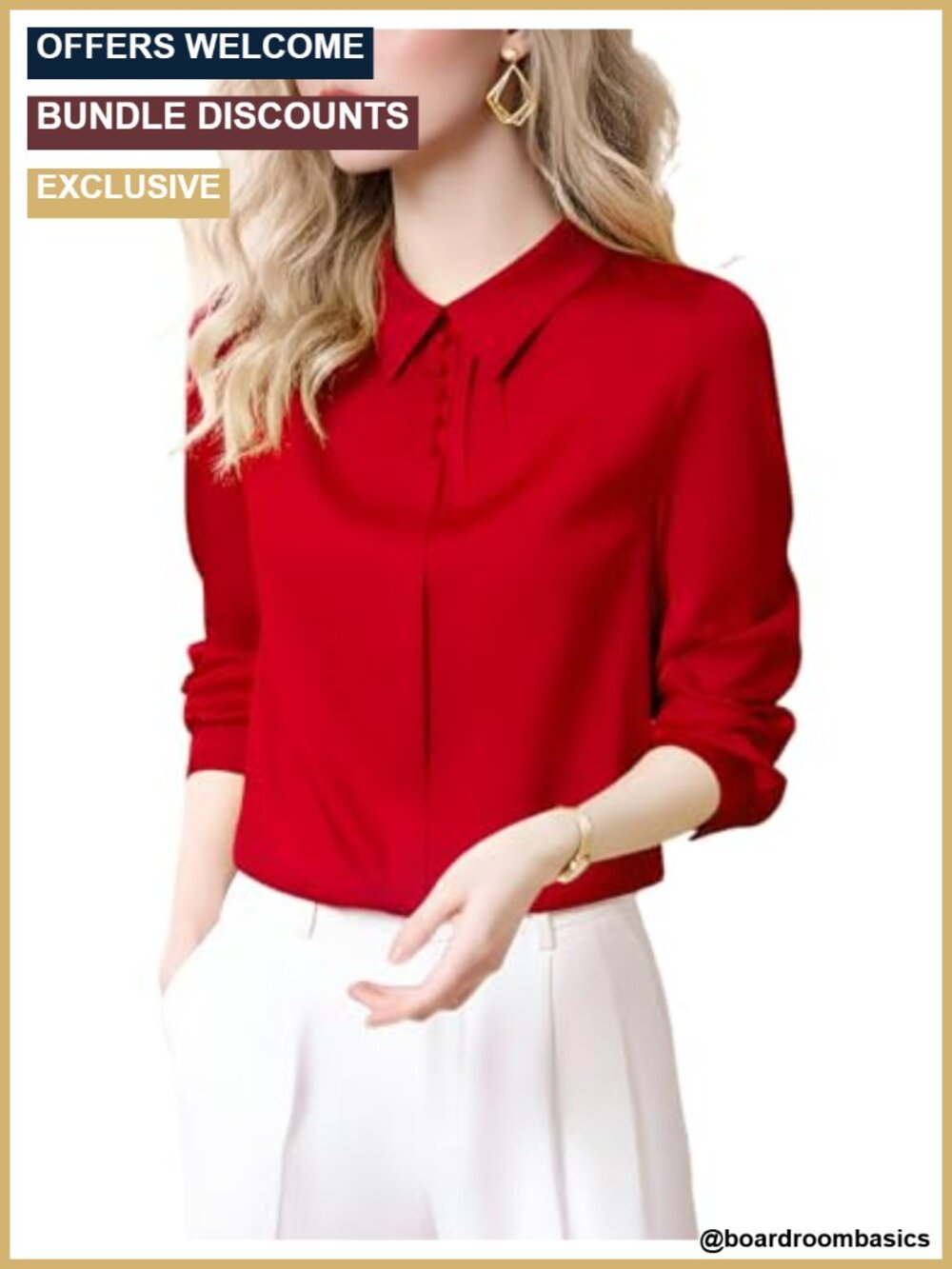 Mulberry Silk Blouse Button Down Long Sleeve Business Work Top